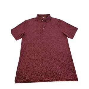 Short Par 4 The Club House 4 Men Red Polo Shirt Sz. L Stretch‎ Golf Performance